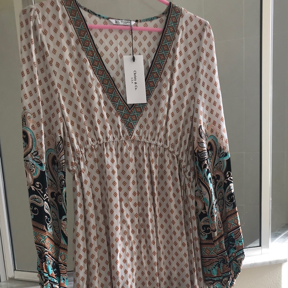 Brand New Long Vintage Looking Dress Large
